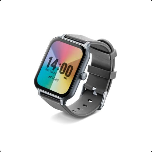 cellularline - Ion - Reloj Inteligente Bluetooth® con aplicación para iOS y Android - Duración de la batería: 5 días - Pantalla LED - Vista previa de notificaciones - Frecuencia cardíaca - Monitoreo