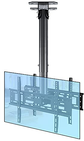 Support mural pour téléviseur Support de plafond pour téléviseur double, convient aux écrans LED de 32 à 55 pouces, support TV inclinable, pivotant et réglable en hauteur, facile à assembler, 1,5 à 2