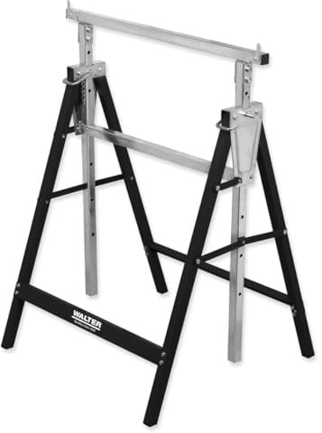 WALTER höhenverstellbarer Unterstellbock – Tragkraft 200 kg, 7-stufig einstellbar (80-130 cm) – Stabiler Auflagebalken, Rutschfeste Standfläche – Perfekt für Werkstatt und Heimwerker