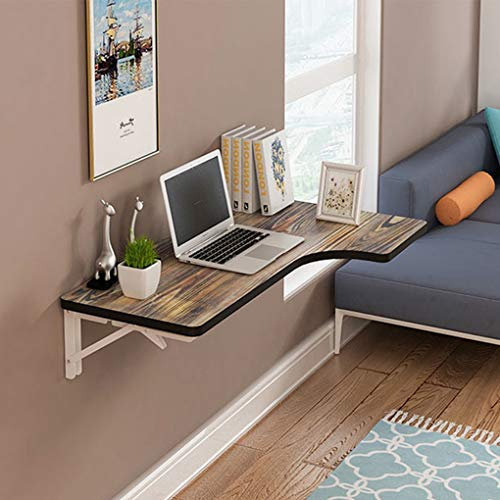 Tavolo da parete per cucina e banco da lavoro, pieghevole, in legno, in 5 misure e 6 colori