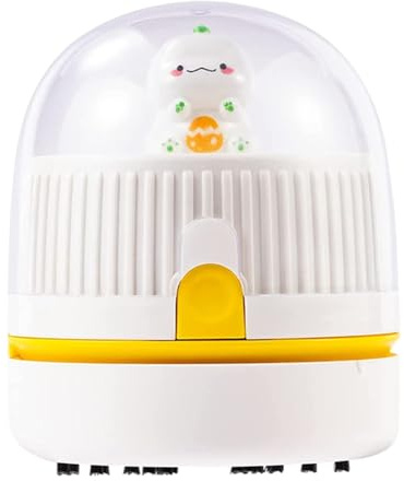 Fangxuee Vacuum Cleaner withNight Light Night Light Desktop Cleaner Rechargeable Vacuum Cleaner White