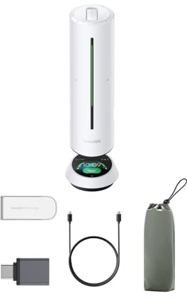 Insta360 Wave Bianco Artico - Vivavoce IA, Bluetooth, registratore vocale | 8 microfoni con Cancellazione del Rumore e Beamforming, trascrizione e tiepiloghi IA in 99 lingue, Podcast, Livestream, 32 GB