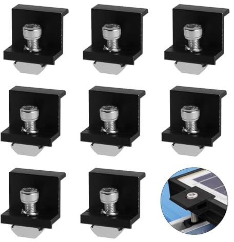 8 Stk Solarpanel Halterung 30mm Solarmodul Endklemmen Wohnmobil Flachdach | Z-Halterung, PV Solar Panel Befestigung, Solarhalterungen Kit