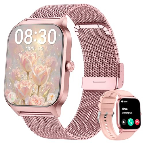 Smart Watch, 1.85’’ Smart Watches Women Men Make/Answer Call, Heart Rate/Blood Pressure/Sleep Monitor, 110+Sports Modes, Voice Control, Waterproof Fitness Watch Compatible for Android & iPhone