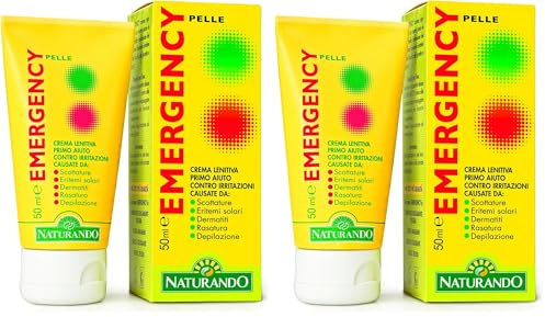 Naturando Emergency 50 Ml. Crema lenitiva ed emolliente con Tea Tree Oil per irritazioni e arrossamenti (Confezione da 2)