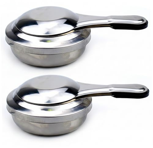 Paquet de 2 brûleurs à fondue, réchaud à alcool portable en acier inoxydable avec poignée et couvercle de sécurité, chauffe-alcool pour la cuisine, les grillades, le chauffage, le brûleur