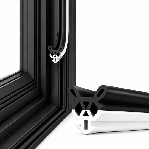 Junta goma ventana aluminio 11MM negra 4 m (1 pcs x 4m) universal aislante térmica acústica antiviento antipolvo impermeable para puertas cristal PVC corredizas hogar oficina