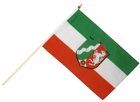 Flaggenfritze Stockflagge Deutschland Nordrhein-Westfalen - 30 x 45 cm