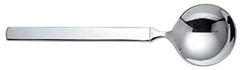 Alessi 4180/31 Dry Cuiller à Soupe en Acier Inoxydable 18/10 Brillant à Manche Satiné, Set de 6 Pièces, Argent