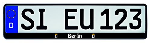 1 Paar Kennzeichenhalter schwarz mit Bundesland Motiv Wappen Bedruckt Kennzeichenhalterung Kennzeichenrahmen (Berlin)