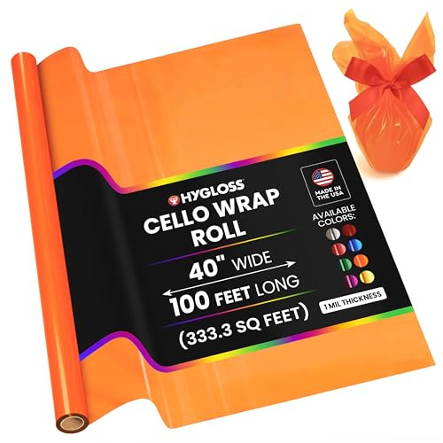 Hygloss Cellophan Geschenkpapier Rolle Orange