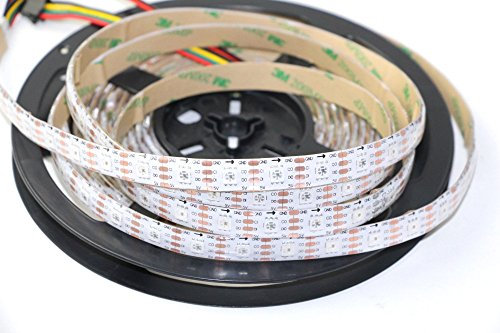 5M APA102C RGB Color 5050 RGB Adressable LED tira flexible luz 5m 300 pixeles DC 5V blanco placa impermeable IP65