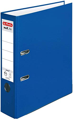 Herlitz Ordner maX.file protect A4 (8 cm mit Einsteckrückenschild) (blau, 8cm | 10er Pack)