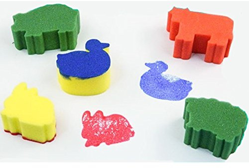 Farm Yard Animal Painting Sponges Set for Craft Printing Pack of 5 Shapes by BCreative®