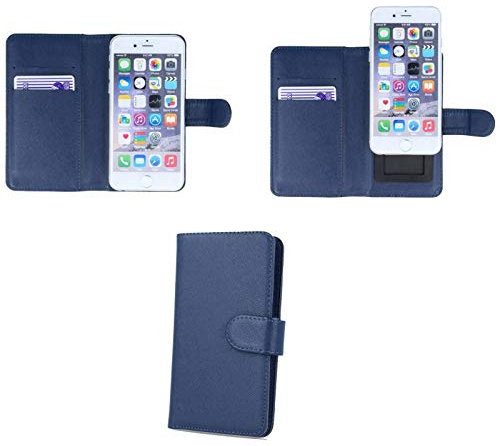Supercase24 für LG Leon 4G LTE Flip Case Bookstyle Klapp Etui Hülle Handy Tasche Bookcase Cover Schutzhülle in blau
