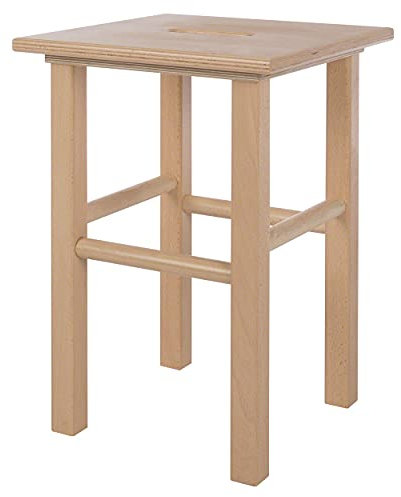 Sport-Tec Holzhocker aus Hartzholz, Arbeitshocker, Sitzhocker, Schemel, Kinderhocker
