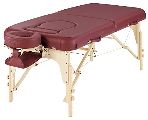 Master Massage 76cm Eva Mobil Massageliege Schwangerschaftsliege Klappbar Beauty Bed Bauchloch Bauchkissen, Burgunderot, mit Tragetasche