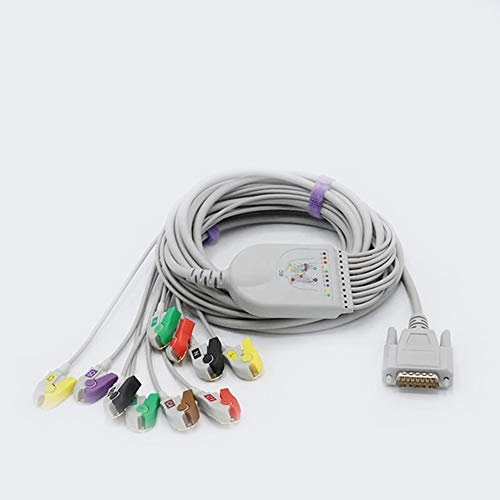 Sino-K Nihon Kohden BA-902D EKG-Direktverbindungskabel, 10 Leitungen, IEC Pinch/Grabber, europäischer Standard-Stecker, 4,7 K Widerstand, CE/FDA-zugelassen