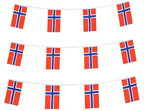 Norwegische Flaggen, kleine Schnur, Mini-Flagge, Wimpel, Banner Dekorationen