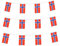 Norwegische Flaggen, kleine Schnur, Mini-Flagge, Wimpel, Banner Dekorationen