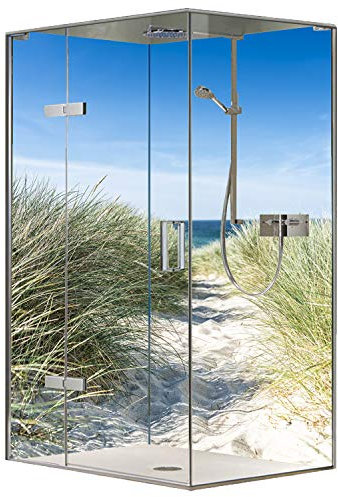 Original FLYERANDPRINT - SHOWER-PLATE, Alu-Dipond, OHNE FUGEN, Fliesenersatz, Duschrückwand, Wunschmaß, Dusche, Bad, Wandverkleidung, Wandverkleidung, DS-17-11 (Set mit 2 Platten, 90 x 200 cm)