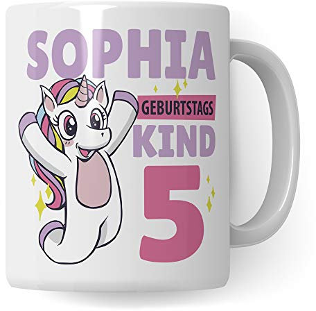 Taza de cumpleaños para niña con texto personalizado, regalo de cumpleaños para niños con nombre, unicornio, niño, cómic, taza de regalo, taza de café años personalizable