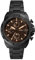 Fossil Bronson uhr für Herren, Chronographenwerk mit Leder- oder Edelstahlarmband, Schwarz und Braun, 44MM