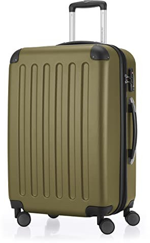 HAUPTSTADTKOFFER - SPREE - Valigia rigida, Trolley espandibile, Bagaglio con 4 ruote doppie, TSA, 65 cm, 74 litri, Avocado