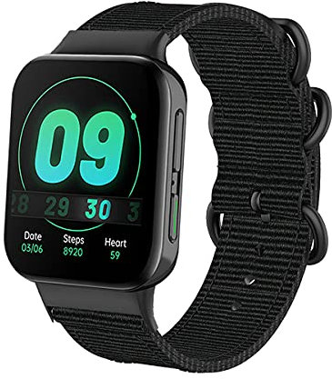 Tyogeephy Nylon Armband Kompatibel mit Oppo Watch 41mm & 46mm, Weich Gewebte Nylon Uhrenarmband Einstellbar Ersatz Sport Armband