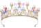 Schmetterling Blume Perle Strass Königin Krone, Tiara Perle Prinzessin, Königin Krone, Mädchen Kopfbedeckung Kristall, Krone Geburtstag Tiara Tiara 5,5 Zoll, Hochzeit Diadem, Brautkrone (Rosa)