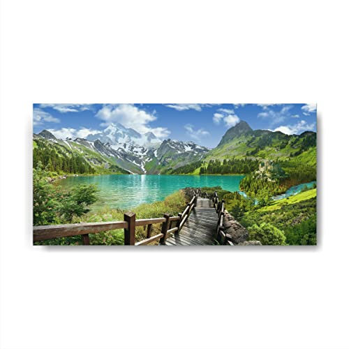 Canvasfly 100x50 Glasbild, Hochwertige Bilder Deko für Wohnzimmer Küchen-Deko Bad-Deko Modern, Wandbilder Wohnzimmer Zimmer-Deko aus Glas, Badezimmer Bilder Schlafzimmer Wand-Deko