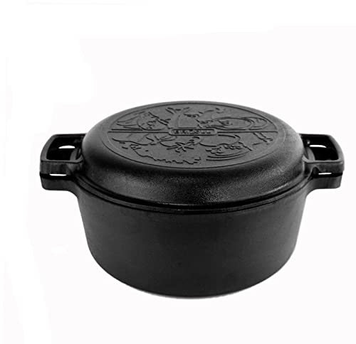 Brizoll Cast iron casserole with a frying pan lid 6L (P-6L-3)