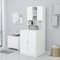 Susany Washing Machine Cabinet Over Toilet Cabinet Freestanding Washing Machine Rack with Doors and Shelves Bathroom Laundry Storage Organiser Cupboard,White