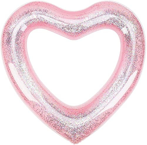 Eidyer Anneaux de natation gonflables, 120 cm de diamètre en forme de cœur, flotteur de piscine gonflable, tube de piscine gonflable, jouets pour enfants et adultes