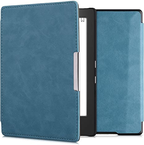 kwmobile Étui Compatible avec Kobo Aura H2O Edition 1 Coque - Étui à Rabat magnétique Tablette eReader Similicuir - pétrole