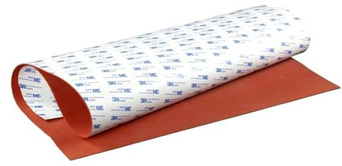 250 x 250 mm selbstklebende Silikon-Schaumgummi-Platte, 1/2/3/4/5/6 mm, geschlossenzellige Silikon-Schwammplatte, hohe Temperaturbeständigkeit, rote Matte (1 mm)