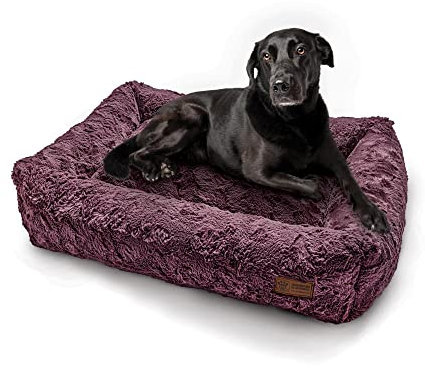 HS-Hundebett Made in Germany orthopädisches Kuschelbett Deluxe - Lila 60 x 75 cm I waschbar bei 40° - S