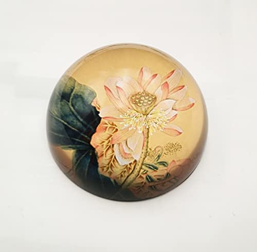 Handgemachte Kristallglas Lotus Halbkugel Briefbeschwerer Halbkugel Glas Ornamente Home Office SuppliesTischdekoration Geschenke