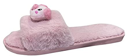 koperras Hässliche Schuhe Damen, einfarbig, offene Spitze, Erdbeerdekoration, Flache, lässige Baumwollhausschuhe Weiße Schuhe Damen Sneaker (Pink, 41)