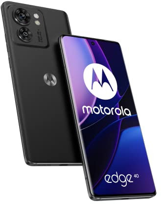 Motorola Edge 40 (Borderless 6.55 pOLED 144 Hz display, 50MP camera, 68W TurboPower charging, Dolby Atmos® audio, Android 13, 8/128 or 8/256GB, MediaTek Dimensity 8020, dual SIM), Black (Renewed)