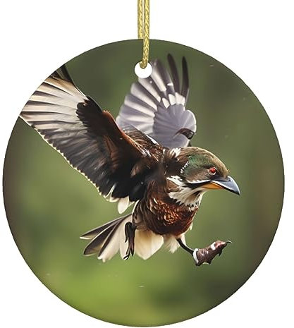 Runde Keramik-Hängeornamente für Weihnachten, ideal zum Aufhängen, Weihnachtsbaumschmuck, Geschenk, Jagd, fliegende Wildnis