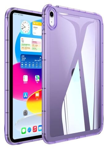 For iPad Mini 6 8.3 Inch Tablet Case, Soft Clear Transparent Case For iPad Mini 6th 2021, Shock Absorption, Slim Fit Lightweight Bumper Case, Purple