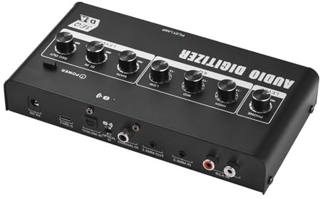 Btuty Digitalizador de audio Convertidor de audio digital a analógico Convertidor DAC de 48 kHz Convertidor analógico digital Entrada coaxial óptica Adaptador de salida de audio RCA de 3,5 mm