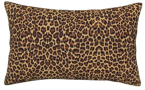 Faduni Kissenbezug mit Leopardenmuster, superweich, gebürstete Mikrofaser, mit verstecktem Reißverschluss