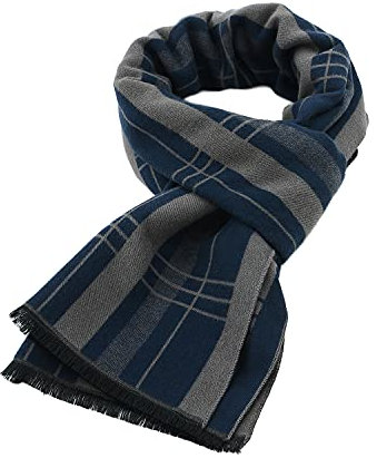 Zando Schal Schwarz Herren Winter, Herrenschal Winter, Winterschal Weihnachtsschal Herren, Schal Männer, Men Scarf, Hellblau, Einheitsgröße