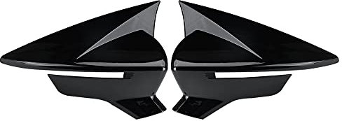 MACHSWON Cubiertas de espejo lateral izquierdo y derecho, 1 par de cubiertas de carcasa de espejo retrovisor ABS, 2017-2020 compatible con SE-AT Leon MK3 5F ST FR Cupra Ibiza Mk5 Arona KJ7, negro