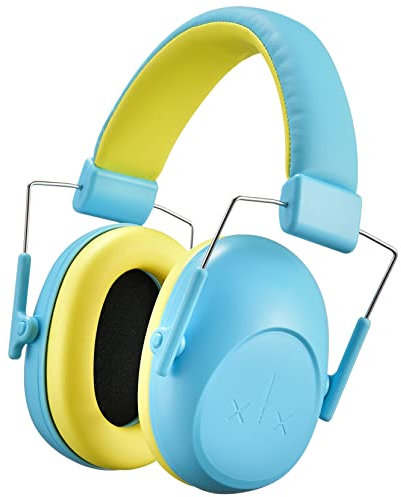 Onhear Casque Anti Bruit Enfant, Casque Pliable Réglable Confortable, avec Une Atténuation de SNR 28dB, Garcon et Fille Âge 3-16 Years,Casque Anti-Bruit pour Milieu Bruyant ou Stressant(Bleu Clair)
