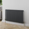 Radiant Living® 600 x 1064mm Anthracite Grey Horizontal Designer Radiator Single Column Flat Panel Modern Modern Central Heating Panels Bathroom Radiators