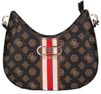 GUESS Nelka Top Zip Crossbody Mocha Logo
