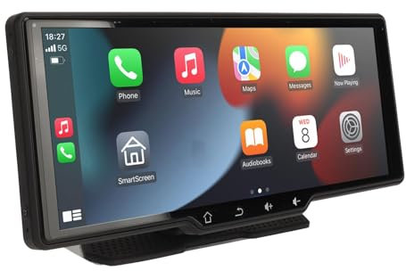 Autoradio Portatile, Ricevitore Radio CarPlay per Auto Navigazione Universale per Auto Camion da 12 V a 24 V (con fotocamera)